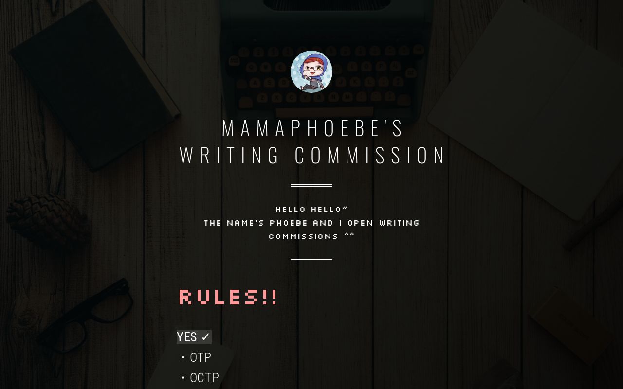MamaPhoebe's Writing Commission